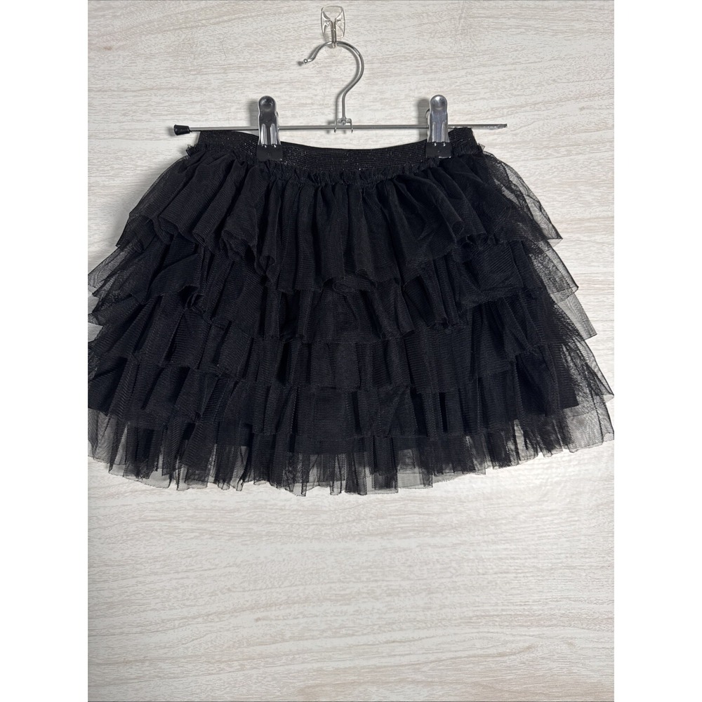 Zara Girls Black Ruffle 5 Layer Elastic Waist Tulle Tutu Sz 7